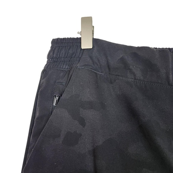 ATHLETA Brooklyn Lined Camo‎ Jogger Pants Womens 10 Black Gray Fleece Athletic - Picture 5 of 11